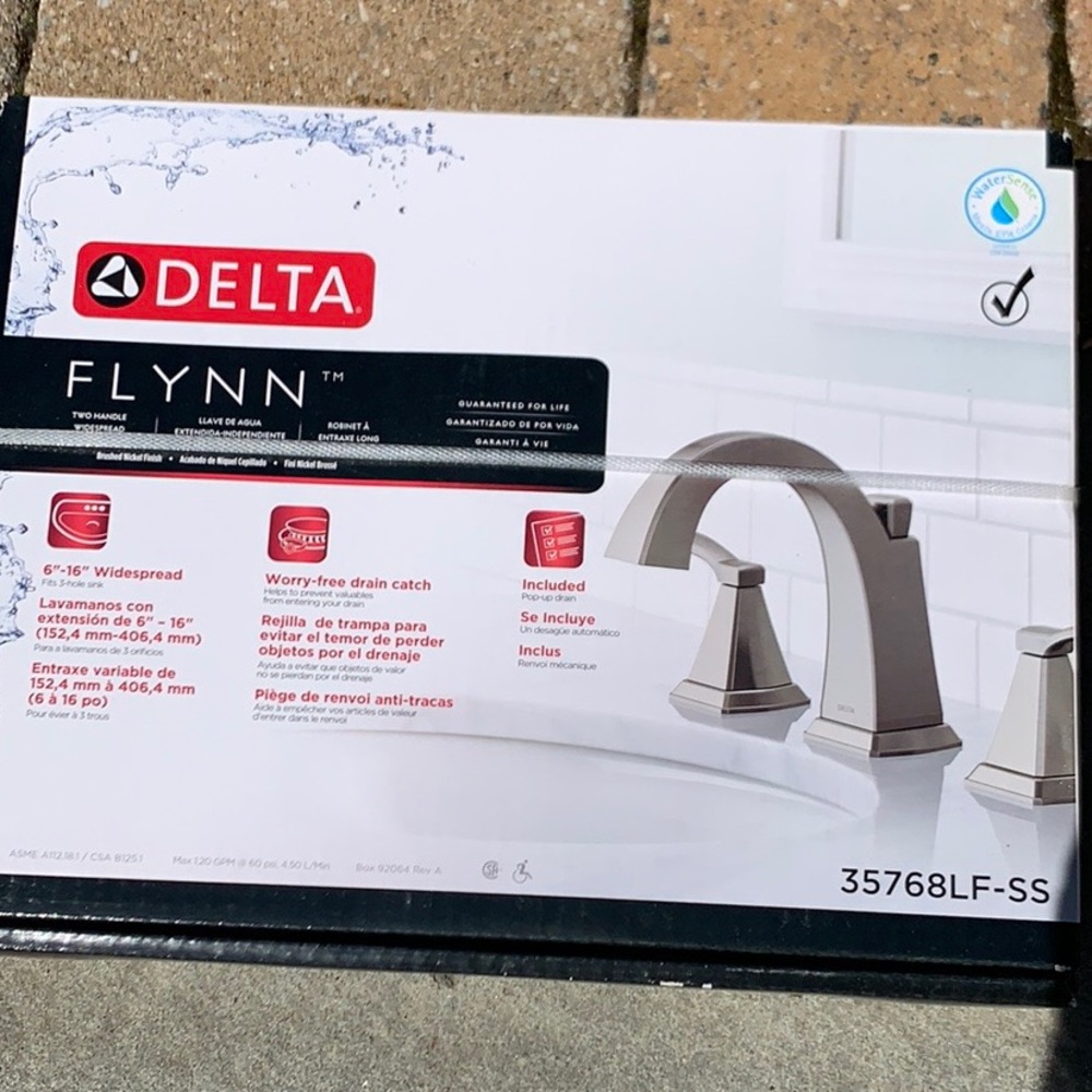 delta two handle sink faucet